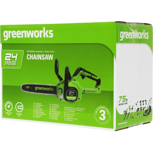 Цепная пила аккумуляторная Greenworks GD24CS30, 24V, 30 см, бесщеточная, без АКБ и ЗУ [2007007]
