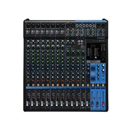 Пульт Yamaha [MG16XU] 16-канальный микшерный пульт: макс. 10 микрофонных/16 линейных входов (8 моно + 4 стерео)/4 групповые шины + 1 стереошина/4 шины AUX, Микрофонные предусилители D-PRE, Фантомное питание +48 В, эффекты: SPX с 24 программами, И