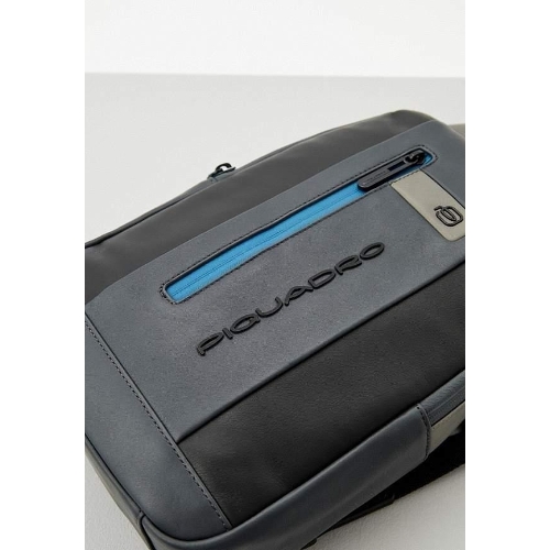 Рюкзак слинг мужской Piquadro Urban CA6540UB00/NGR, кожа, черный/серый