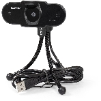 Веб-камера ExeGate BlackView C525 HD 1280x720, 30 кадр/с, USB Type-A, микрофон (шумоподавление), шторка приватности, универсальное крепление, штатив в комплекте