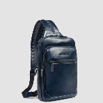 Рюкзак слинг мужской Piquadro Blue Square CA6589B2/BLU2, кожа, темно-синий