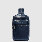Рюкзак слинг мужской Piquadro Blue Square CA6589B2/BLU2, кожа, темно-синий