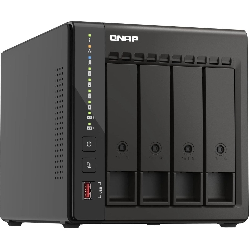 Сетевое хранилище SMB QNAP TS-453E-8G NAS, 4-tray w/o HDD. 2xHDMI-port. 4-core Celeron J6412 2-2.6 GHz, 8Gb DDR, 2x2.5Gb LAN, 2 x M.2 2280 PCIe Gen 3 x2, 2x USB 3.2 Gen 2 (10Gbps) Port, 2x USB 2.0 port