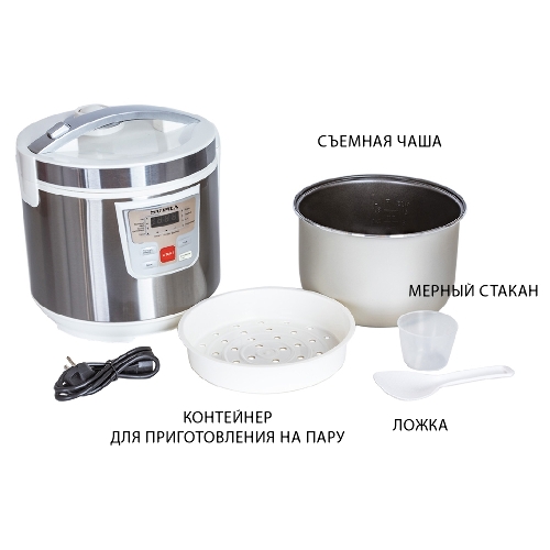 Мультиварка SUPRA MCS-4115 5 л, 900 Вт, 11 программ, серебристый/белый