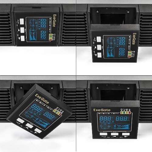 Источник бесперебойного питания On-line ExeGate EP285646RUS PowerExpert ULS-1000.LCD.AVR.C13.USB.RS232.SNMP.2U 1000VA/1000W, On-Line, PF=1, LCD, 4*IEC-C13, RS232, USB, SNMP-slot, Rackmount 2U/Tower, черный