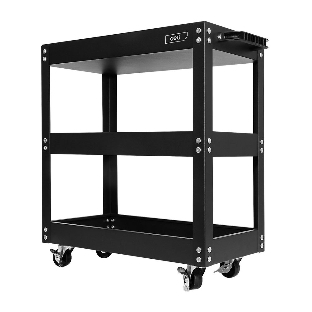 Тележка инструментальная трехсекционная на колесах Deli DL433013 510x260x580мм, до 90кг, толщина полки 0,6мм, толщина стойки 1мм
