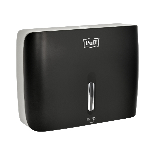 Диспенсер бумажных полотенец Puff-5145Bl черный, с замком, ABS-пластик