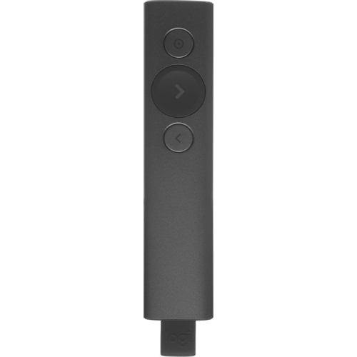 Презентер Logitech Spotlight Slate (серый, Bluetooth/2.4 GHz, перезаряжаемая литий-полимерная батарея 85мА·ч, 3D-акселерометр, гироскоп, кабель для зарядки, чехол) (арт. 910-004867, M/N: R-R0011/C-U0016)