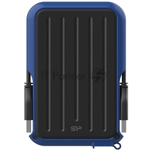 Внешний HDD 2.5" Silicon Power Armor A66, 2TB, USB 3.2 Gen 1 Type-A, 5400 rpm, черно-синий