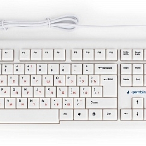 Клавиатура проводная Gembird KB-8354U, USB, бежевый/белый