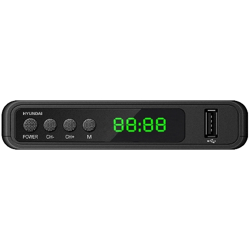 Приставка для цифрового ТВ Hyundai H-DVB520 черный + WiFi-адаптер, DVB-T2, DVB-T, DVB-C, HDMI, USB 2.0 х2
