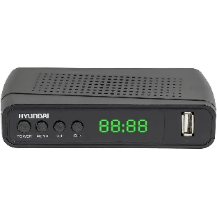 Приставка для цифрового ТВ Hyundai H-DVB520 черный + WiFi-адаптер, DVB-T2, DVB-T, DVB-C, HDMI, USB 2.0 х2