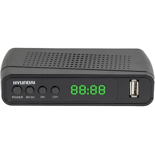 Приставка для цифрового ТВ Hyundai H-DVB520 черный + WiFi-адаптер, DVB-T2, DVB-T, DVB-C, HDMI, USB 2.0 х2