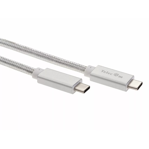 Кабель USB 3.1 Type Cm -- Cm IC 5А 10Gbs длина 1M, Telecom TC420S серебряный