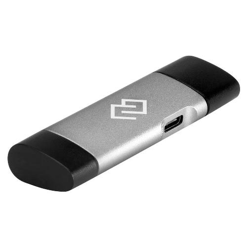 Кард-ридер Digma CR-СU2520-G/серый/SD/TF/micro-SD/micro-SDXC/miсro-SDHC/USB 2.0/Type-C/алюминий