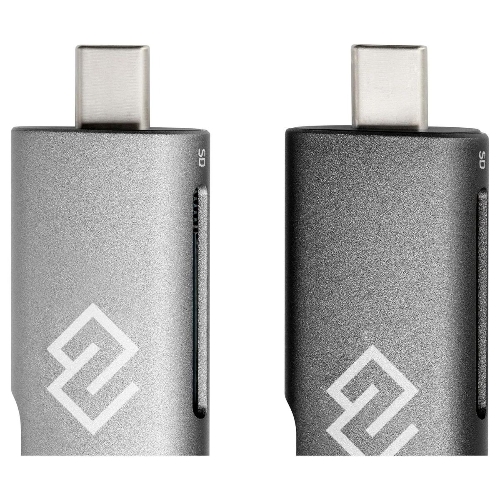 Кард-ридер Digma CR-СU2520-G/серый/SD/TF/micro-SD/micro-SDXC/miсro-SDHC/USB 2.0/Type-C/алюминий
