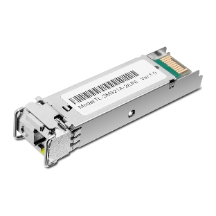 Модуль SFP TP-Link 1000Base-BX WDM Bi-Directional SFP module, TX: 1550 nm and RX: 1310 nm, 1 LC Simplex port, up to 2 km transmission distance in 9/125 m SMF (Single-Mode Fiber), Supports Digital Diagnostic Monitoring (DDM).