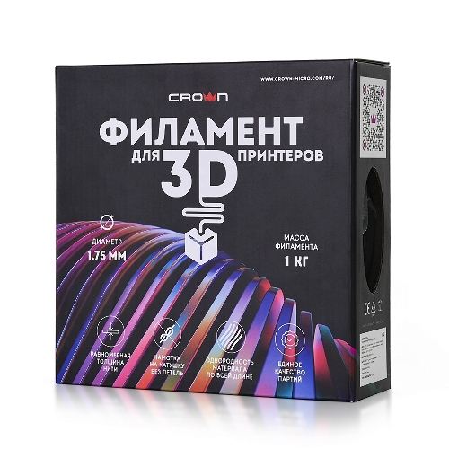 Филамент Crown Micro CM-FILPETG017G PETG 1.75 1кг темно-зеленый
