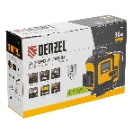 Лазерный уровень мультипризменный Denzel DLV 360-4T, 30 м, зеленый луч, Li-Ion 2,4 Aч, штатив