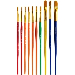 Набор кистей Silwerhof Color (набор 10шт) синтетика круглая №2,3/плоская №3,6,7,12/овальная №3,10