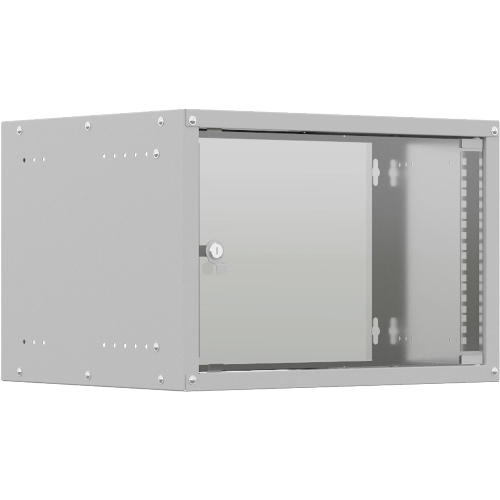 Шкаф коммутационный NTSS LIME (NTSS-WL6U5535GS) настенный 6U 550x350 мм пер. дв. стекл несъемн. бок. пан. 30 кг серый 8.3 кг 110 град. IP20