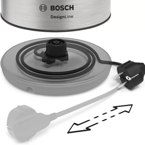 Чайник электрический Bosch TWK3P420 1.7 л, 2400 Вт, черный (корпус: нержавеющая сталь)