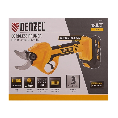 Секатор аккумуляторный Denzel CP-30, 18В Li-Ion