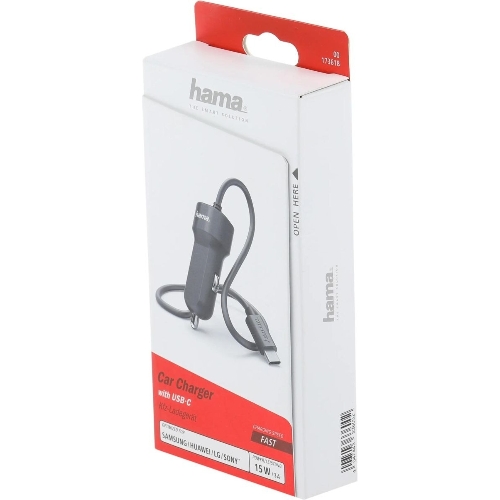 Автомобильное зарядное устройство Hama H-173618 3A PD универсальное черный