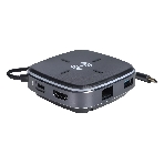 Многофункциональная док-станция Intrend ITACS-9W Type-C с беспроводной зарядкой 3 встроенных высокоскоростных USB 3.0, встроенный высокоскоростной TF и SD карт ридер, разъем RJ-45 для подключения к локальной сети HDMI 4K/30Hz, 60W Power Delivery порт,