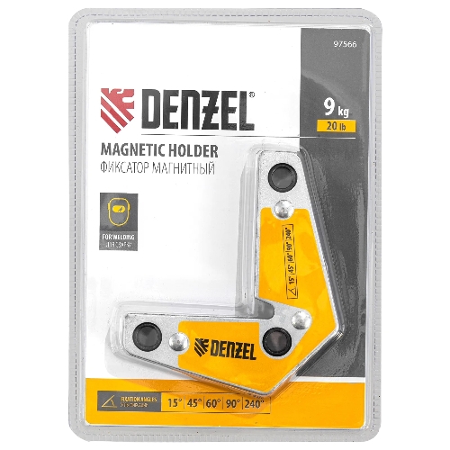 Фиксатор магнитный Denzel для сварочных работ усилие 20 LB, 30х45х60х75х90х135 град.