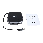 Многофункциональная док-станция Intrend ITACS-9W Type-C с беспроводной зарядкой 3 встроенных высокоскоростных USB 3.0, встроенный высокоскоростной TF и SD карт ридер, разъем RJ-45 для подключения к локальной сети HDMI 4K/30Hz, 60W Power Delivery порт,