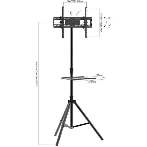 Подставка для телевизора Arm Media TR-STAND-2 черный, 32"-70" макс. 40 кг, напольный, фиксированный