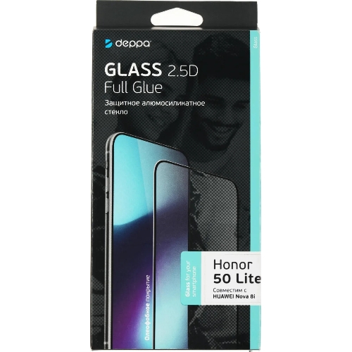 Защитное стекло для экрана Deppa 62827 для Honor 50 lite 2.5D, 1 шт