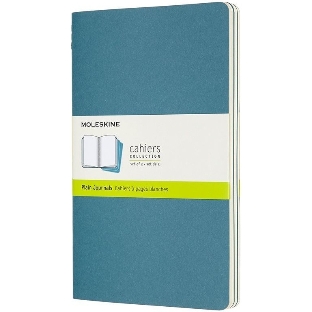 Блокнот Moleskine CAHIER JOURNAL CH018B44 Large 130х210 мм, обложка картон, 80 страниц, нелинованный, голубой (3 шт)