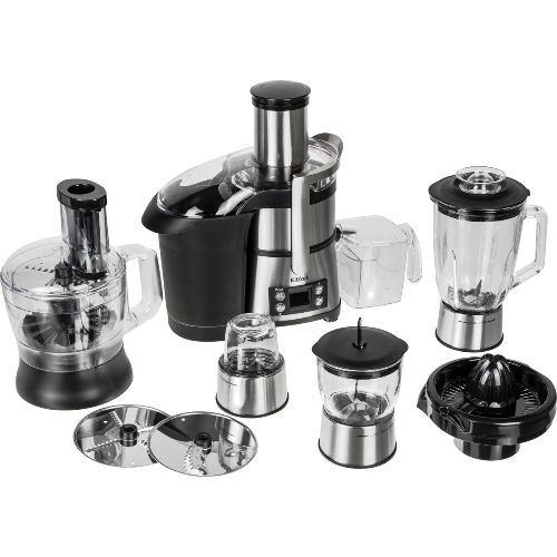 Кухонный комбайн Kitfort KT-1395 800Вт серебристый/черный