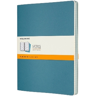 Блокнот Moleskine CAHIER JOURNAL CH023B44 XLarge 190х250 мм, обложка картон, 120 страниц, нелинованный, голубой (3 шт)