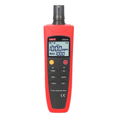 Детектор СО газа UT337A, 0~1000ppm, аудио и визуальное оповещение