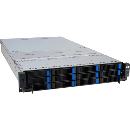Серверная платформа ASUS RS720-E11-RS12U, 2U, 2 x LGA4677, 32 DIMM DDR5, 12=8 x NVMe/SAS*/SATA + 4 NVMe/SATA hs, 2 x M.2 slot, 2 x 10Gbe (X710) RJ45 port,Up to 8 slots PCIe 5.0, 1 x OCP 3.0, 1+1 1600W