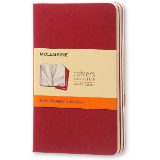 Блокнот Moleskine CAHIER JOURNAL CH121 XLarge 190х250 мм, обложка картон, 120 страниц, линейка, клюквенный (3 шт)
