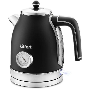Чайник электрический Kitfort КТ-6102-1 черный с серебром
