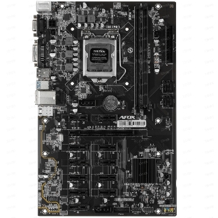 Материнская плата AFOX AFB250-BTC12EX, LGA 1151, Intel B250, 2xDDR4, 4xSATA, 1xPCIe 3.0 x16, 11xPCIe x1, 1xDVI-D, 1xVGA, 1x 100Mb LAN, 2xUSB-A 2.0, 2xUSB-A 3.2 Gen 1, ATX