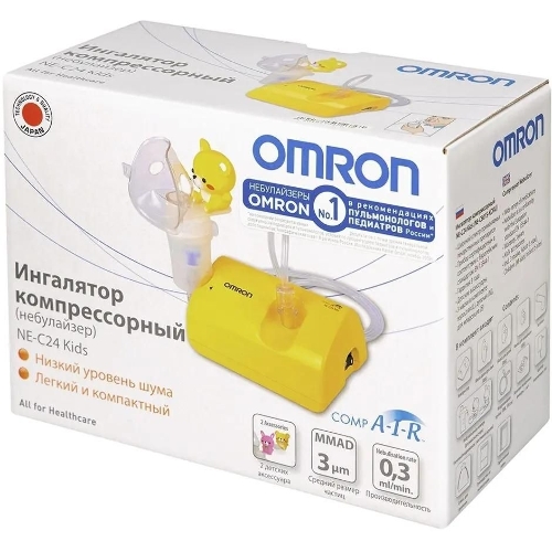 Ингалятор OMRON NE-C24 Kids компрессорный, детский, желтый