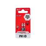 Бита Milwaukee Shockwave PH1 25мм 2шт (4932430850)