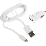 Комплект зарядное устройство Hama H-183266 2.4A для Apple кабель Apple Lightning белый