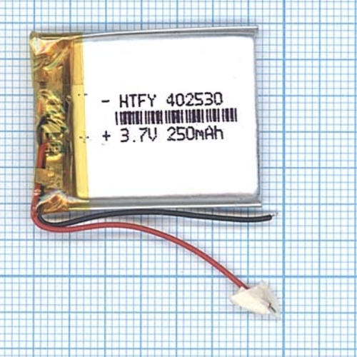 Аккумулятор Li-Pol (батарея) 4x25x30мм 2pin 3.7V/250mAh