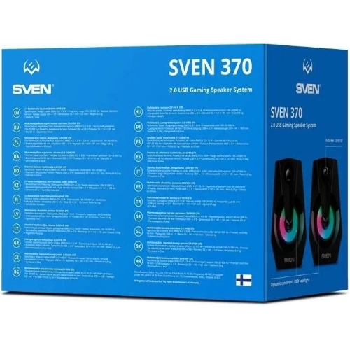 Акустическая система SVEN 370 2.0 черные (2x2W, USB, RGb подсветка)