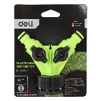 Распределитель поливочный двухканальный Deli DL8797 1";-3/4";, внутренняя резьба, 2 вентиля, ударопрочный пластик