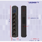 Сетевой фильтр Ippon BK-6-EU-5-10-B 5 м, 6 розеток, черный, коробка