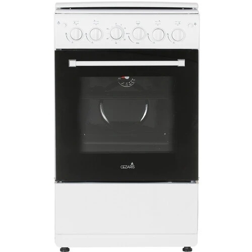 Плита газовая Cezaris ПГ 2150-10 белый, конфорок 4 шт, духовка 43 л, 51 см x 85 см x 55 см