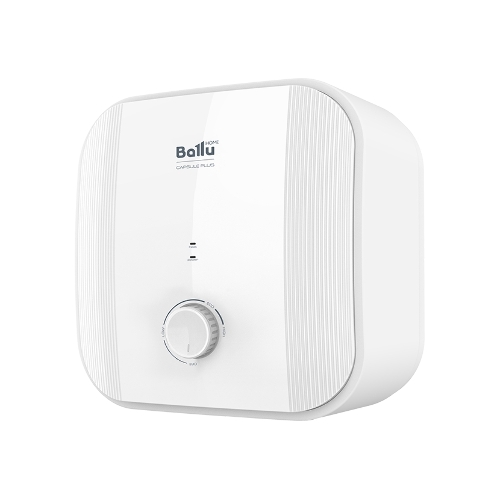 Водонагреватель электрический Ballu BWH/S 10 Capsule Plus U белый, накопительный, 10 л, 2 кВт, настенный, универсальная ориентация, круглый корпус, бак с эмалевым покрытием, для установки над/под раковиной